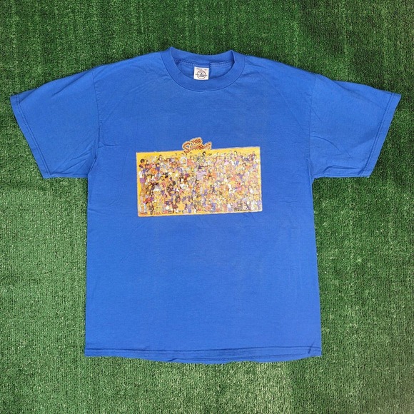 Vintage The Simpsons Shirt Size Large Blue Homer Bart Springfield Y2k - Picture 2 of 8